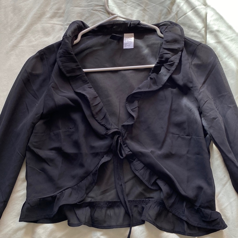 Sheer tie front top